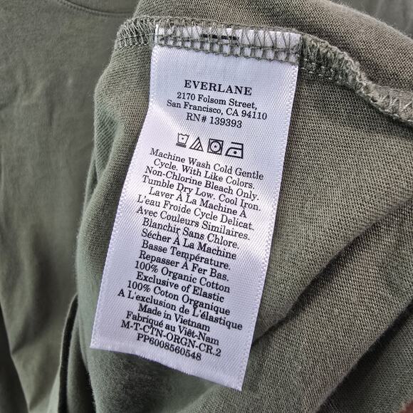 Everlane T Shirt Mens Army Green Short Sleeve Crew Organic Cotton Lightweight - Picture 8 of 9